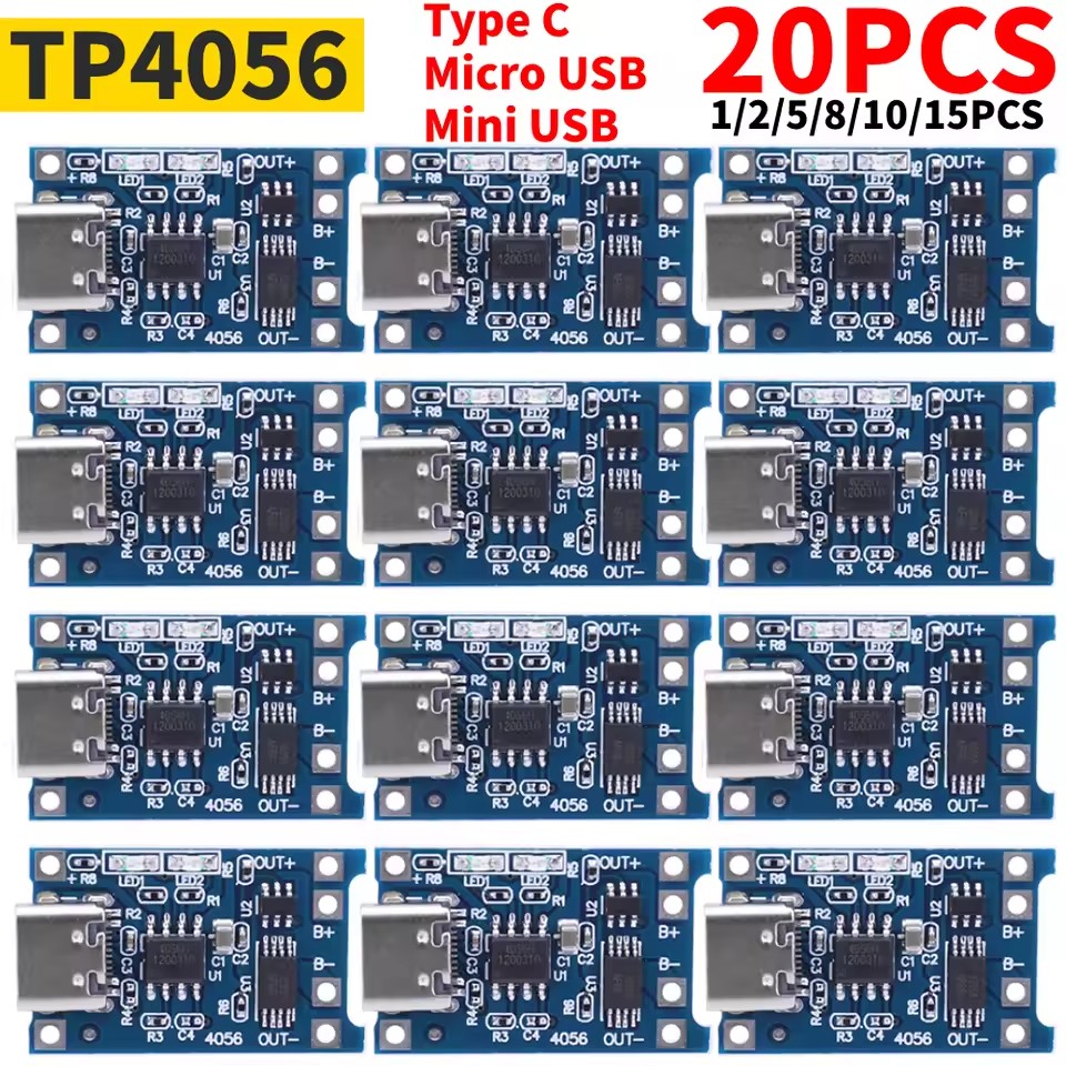 Tp4056 Module - 1-20PCS Type-C/Micro/Mini USB 5V 1A 18650