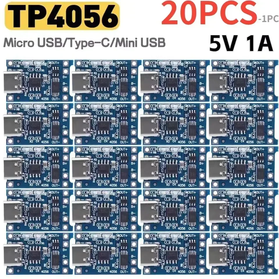 Tp4056 Module - 1-20PCS Type-c/ไมโคร/มินิ USB 5V 1A 18650