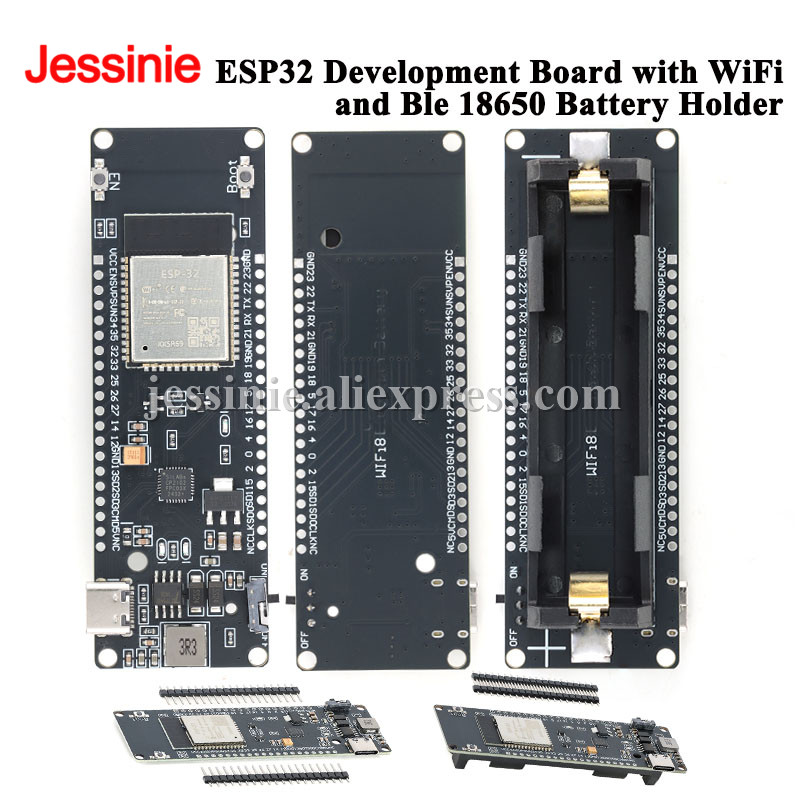 Esp32 Battery Holder Lipo - บอร์ดพัฒนา ESP32 พร้อม WiFi, Bluetooth, รองรับแบตเตอรี่