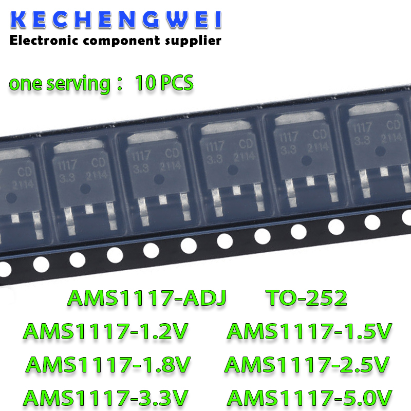 Ams1117 Module - 10 ชิ้น/ล็อต AMS1117CD-ADJ AMS1117-5.0 AMS1117CD-3.3 AMS1117CD-1.5