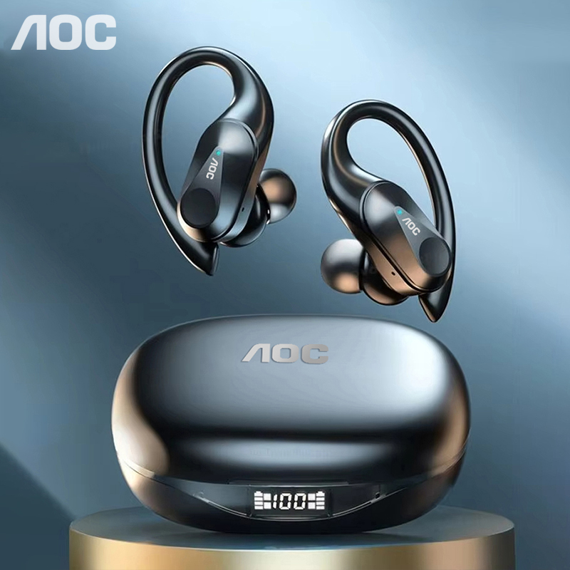 Usb C Cable - ช้อยส์ AOC ชุดหูฟังกีฬาไร้สายบลูทูธ 6.0 หูฟังกันน้ำ LED