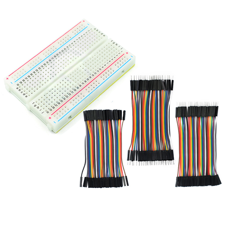 Breadboard 400 Point - ชุดเขียงหั่นขนม 400 จุดพร้อมสาย Dupont และสายจัมเปอร์, สายเคเบิล