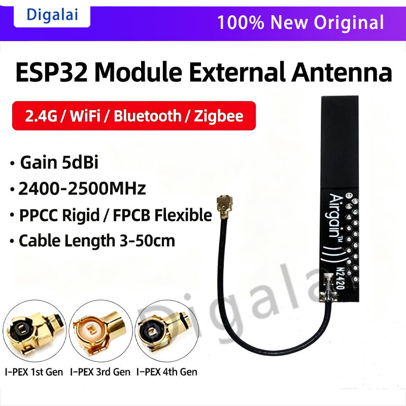 Ipex Connector - เสาอากาศ ESP32 2.4GHz WiFi Bluetooth พร้อมขั้วต่อ