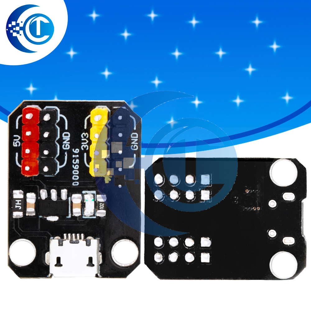 Ams1117 Module - AMS1117 โมดูลควบคุมแรงดันไฟฟ้าแบบปรับได้ | แหล่งจ่ายไฟเอาต์พุตคู่ 3.3V/5V พร้อมอินพุต