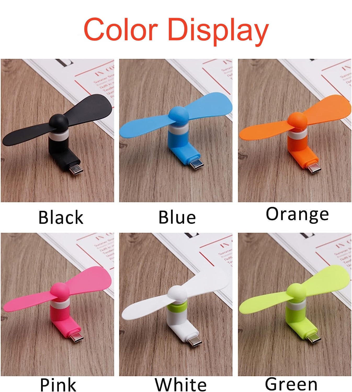 พัดลมพกพาขนาดเล็กแบบ Type-C 4/ - Micro Usb Cable บทวิจารณ์และราคา