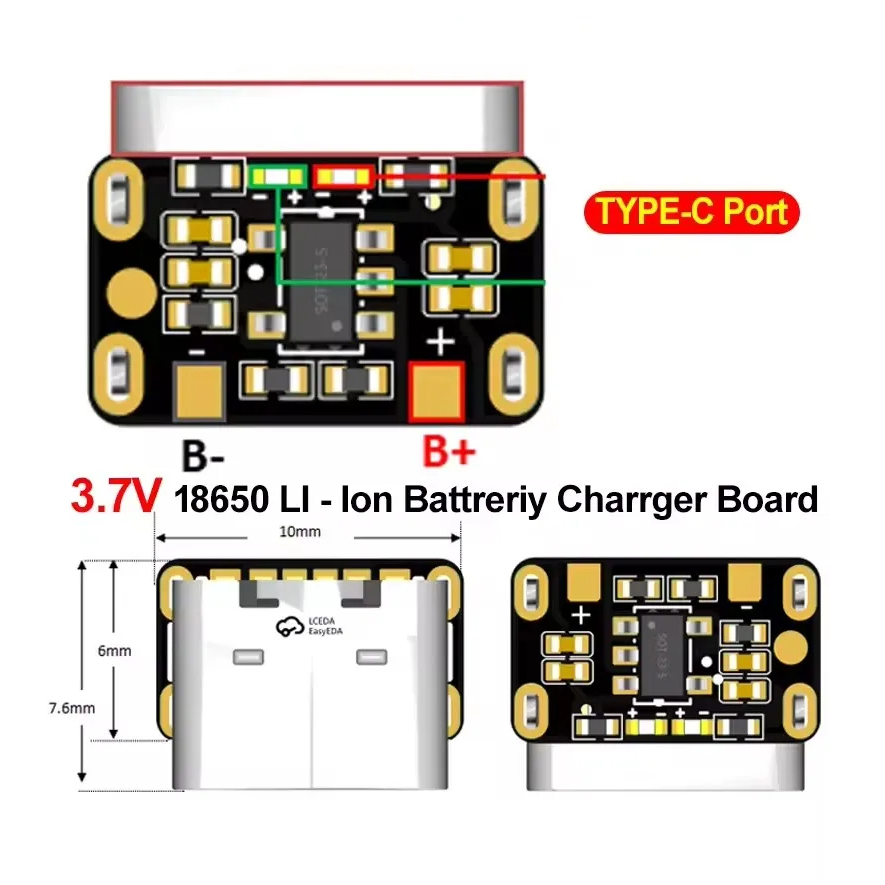 1-50PCS Type-C 18650 แบตเตอรี่ - Li Ion Charger Module บทวิจารณ์และราคา