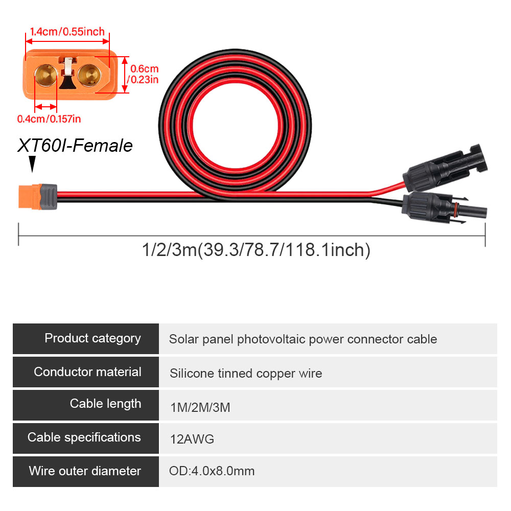 1/2/3M Solar Connector to XT60 - Ipex Connector บทวิจารณ์และราคา