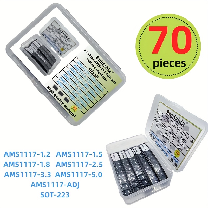 70 ชิ้นชุดแรงดันไฟฟ้าชุด AMS11 - Ams1117 Module บทวิจารณ์และราคา