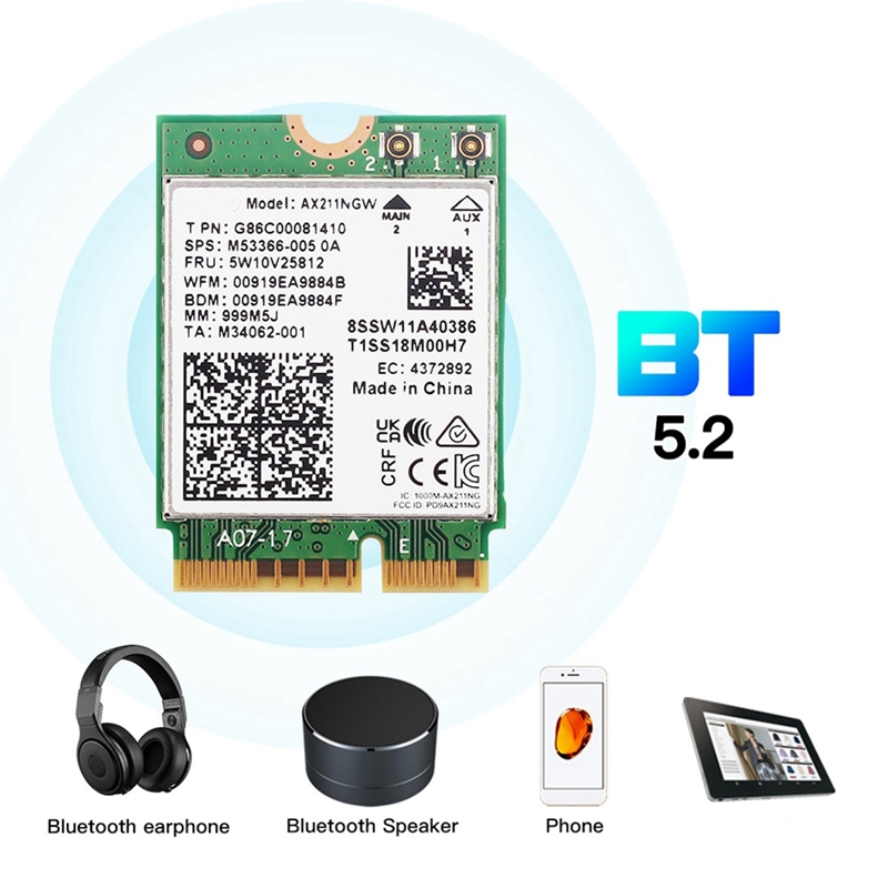 AX211NGW+เสาอากาศคู่ไวไฟ 6E M. - Antenna 2.4Ghz บทวิจารณ์และราคา