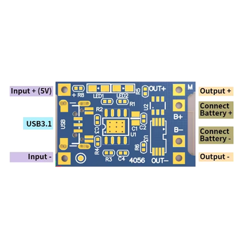 1-100PCS Type-C USB 5V 1A 1865 - Tp4056 Module บทวิจารณ์และราคา