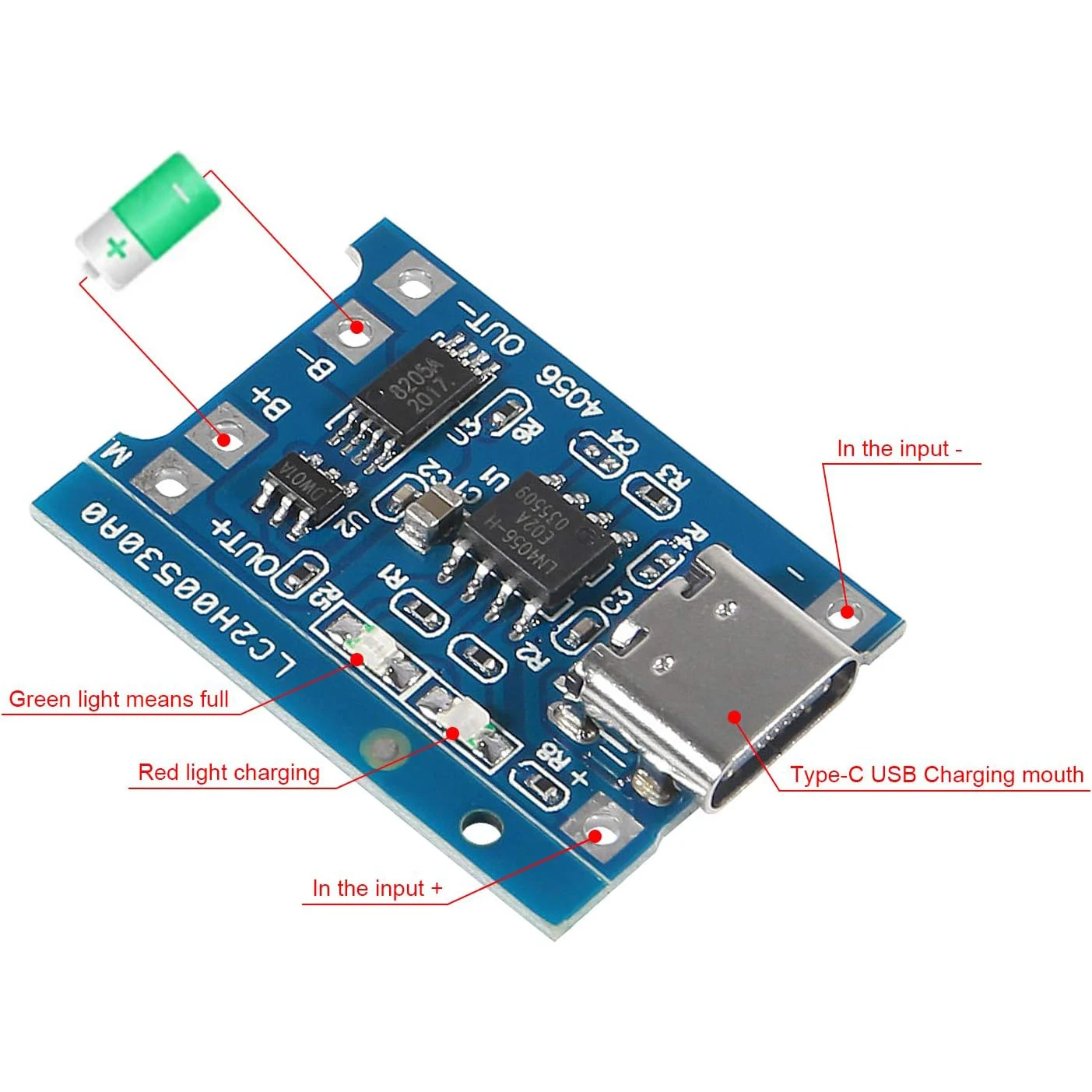 แบตเตอรี่ลิเธียมประเภท C บอร์ด - Tp4056 Module บทวิจารณ์และราคา