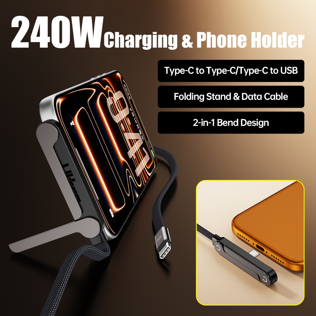 สายชาร์จเร็ว 240W PD แบบ Type  - Usb C Cable บทวิจารณ์และราคา
