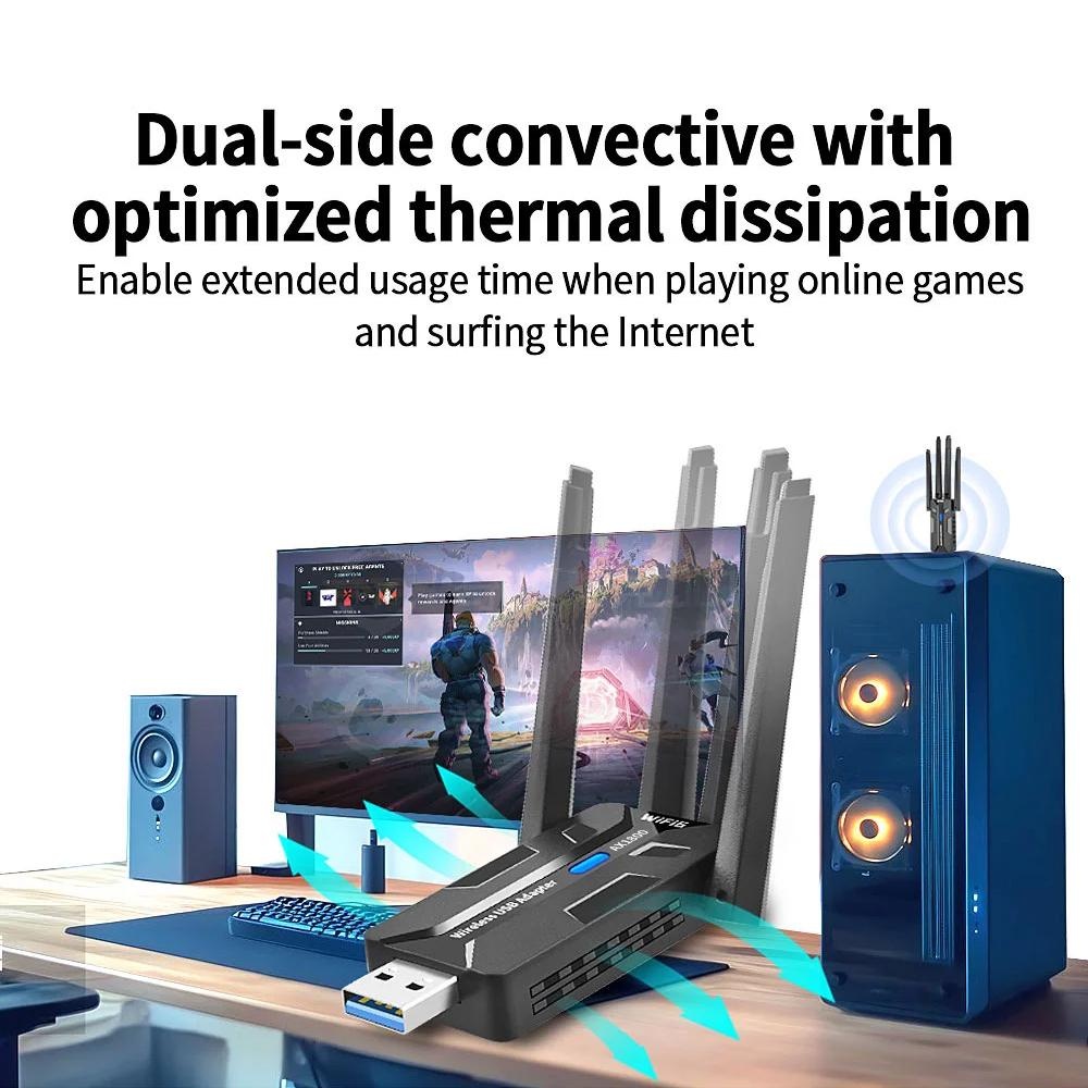 อะแดปเตอร์ USB WiFi 6 1800Mbps - Antenna 2.4Ghz บทวิจารณ์และราคา